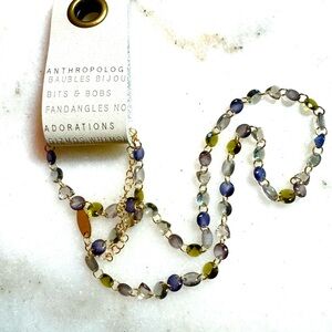Anthropologie Crystal Circlet Necklace, Blue/Gray/Green, NWT